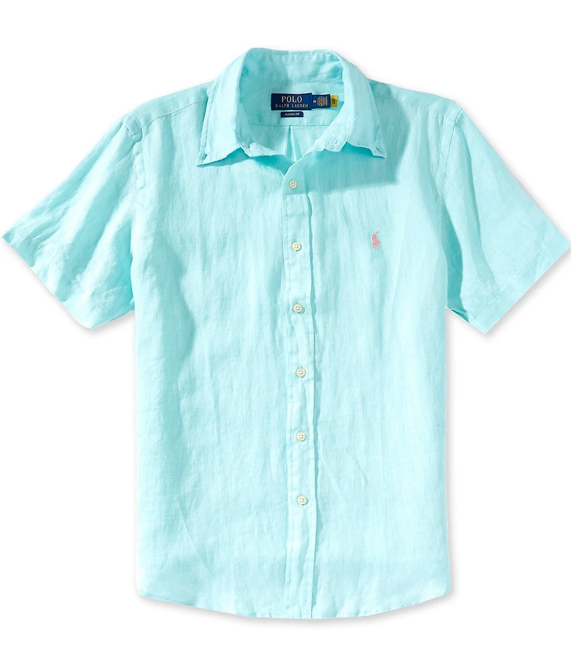 Polo Ralph Lauren Solid Linen Short Sleeve Woven Shirt