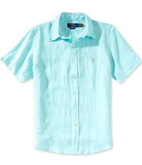 Polo Ralph Lauren Solid Linen Short Sleeve Woven Shirt