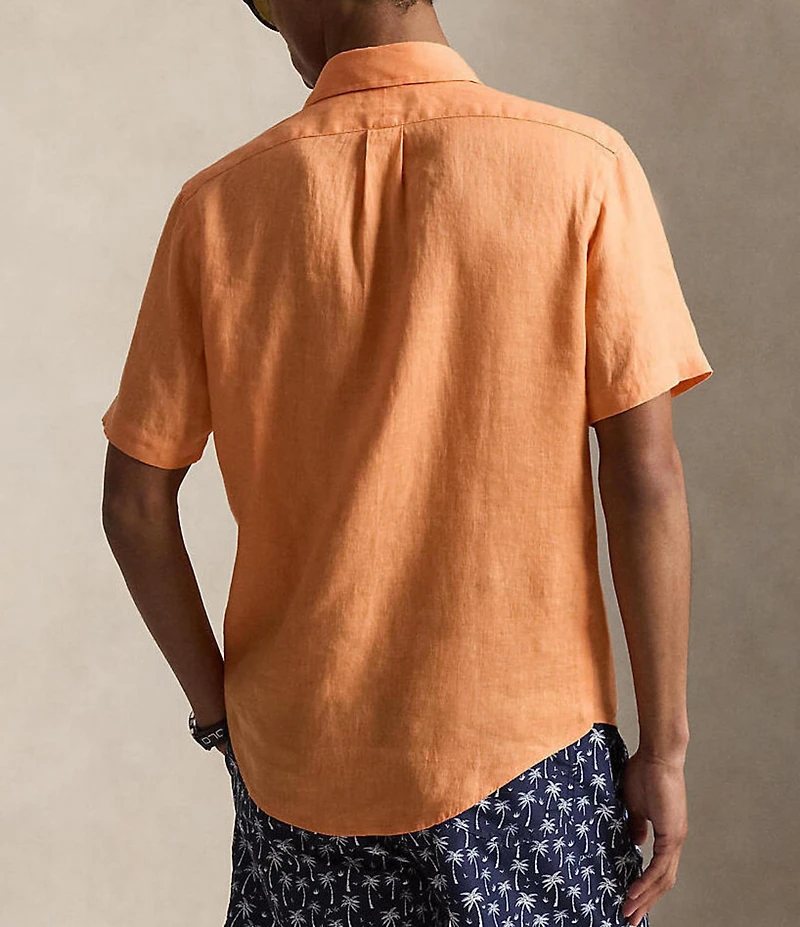 Polo Ralph Lauren Solid Linen Short Sleeve Woven Shirt
