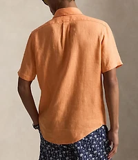 Polo Ralph Lauren Solid Linen Short Sleeve Woven Shirt
