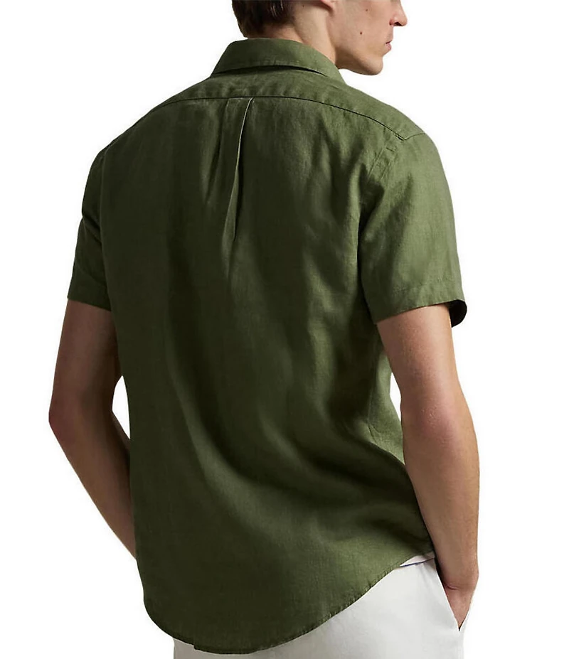 Polo Ralph Lauren Solid Linen Short Sleeve Woven Shirt