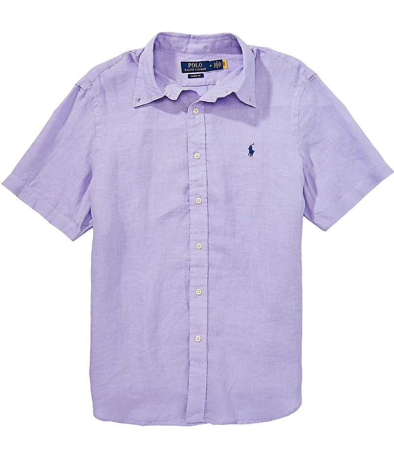 Polo Ralph Lauren Solid Linen Short Sleeve Woven Shirt