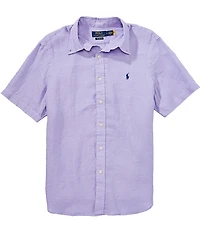 Polo Ralph Lauren Solid Linen Short Sleeve Woven Shirt