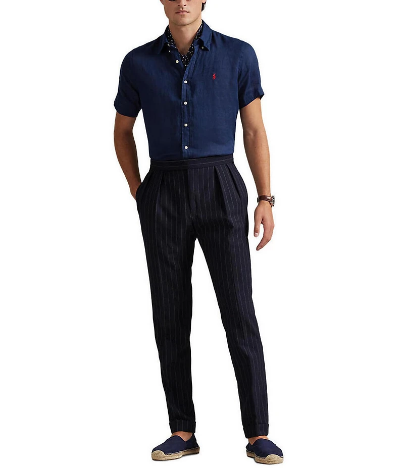 Polo Ralph Lauren Solid Linen Short Sleeve Woven Shirt