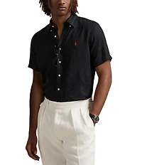 Polo Ralph Lauren Solid Linen Short Sleeve Woven Shirt