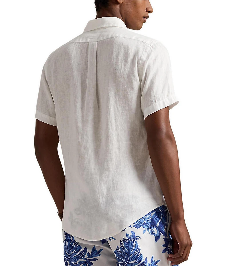 Polo Ralph Lauren Solid Linen Short Sleeve Woven Shirt