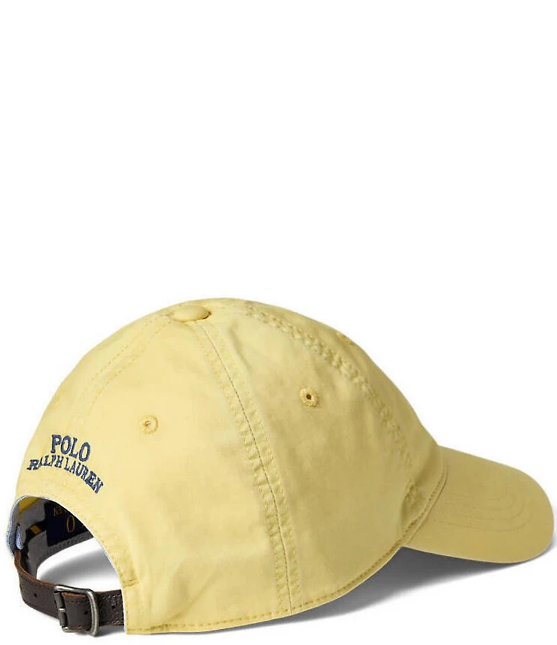 Polo Ralph Lauren Stretch Embroidered Pony Leather Strap Chino Cap