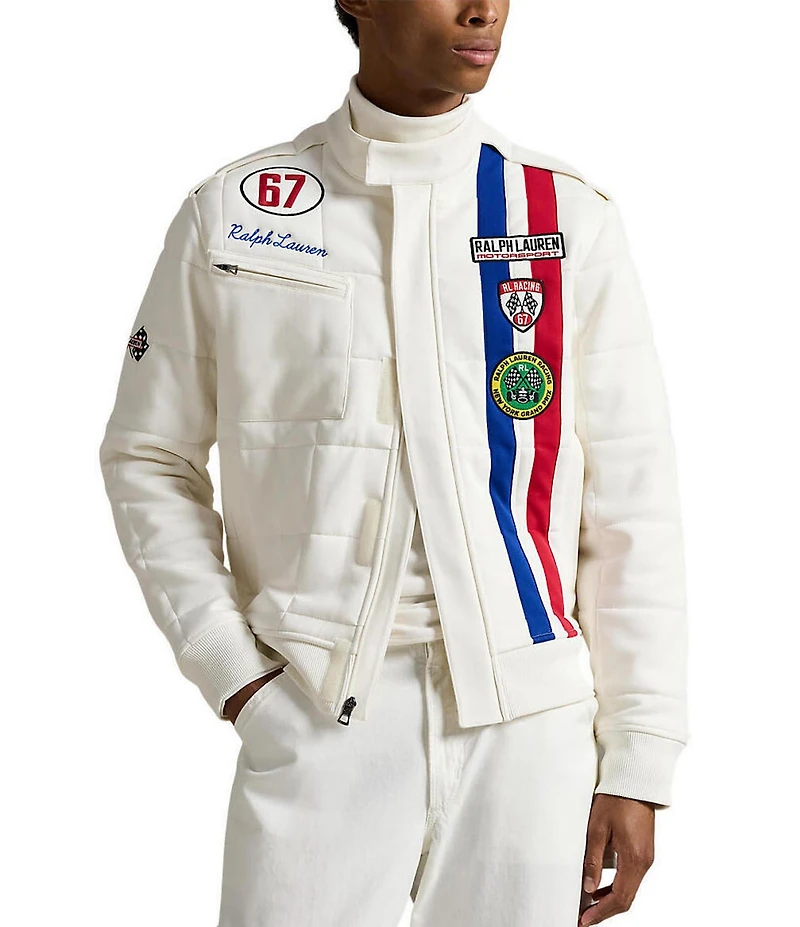 Polo Ralph Lauren Stretch Double-Knit RL Racing Track Jacket