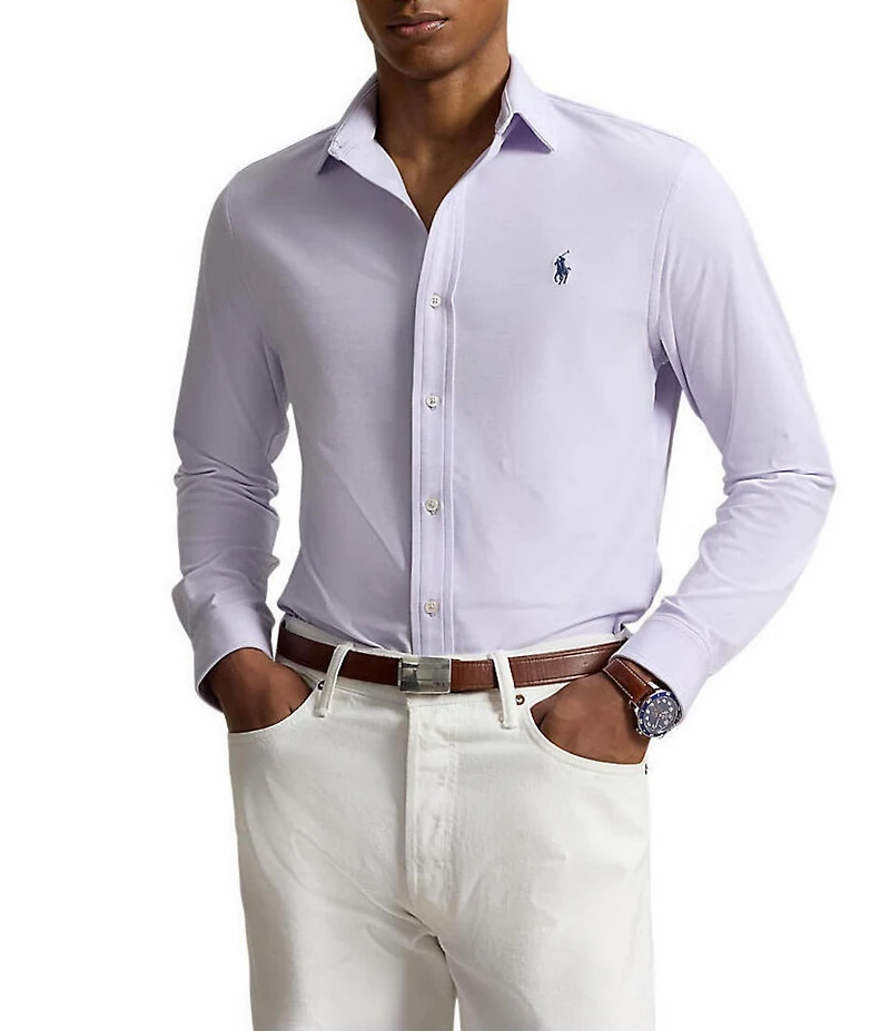 Polo Ralph Lauren Stretch Knit Oxford Long Sleeve Woven Shirt