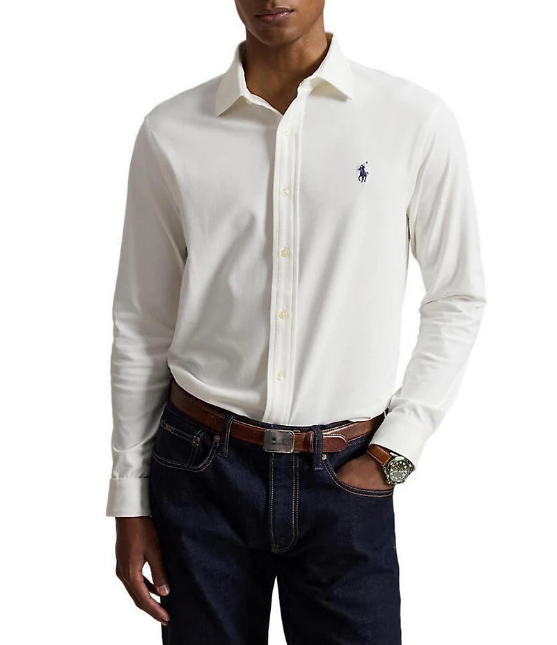 Polo Ralph Lauren Stretch Knit Oxford Long Sleeve Woven Shirt