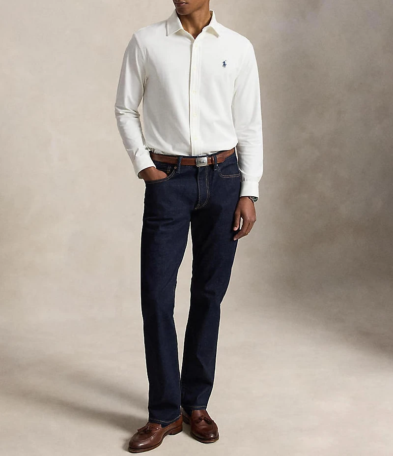 Polo Ralph Lauren Stretch Knit Oxford Long Sleeve Woven Shirt