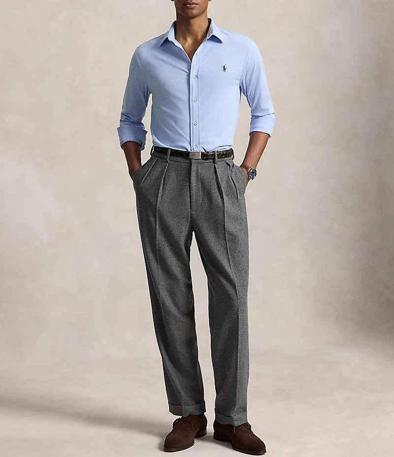 Polo Ralph Lauren Stretch Knit Oxford Long Sleeve Woven Shirt