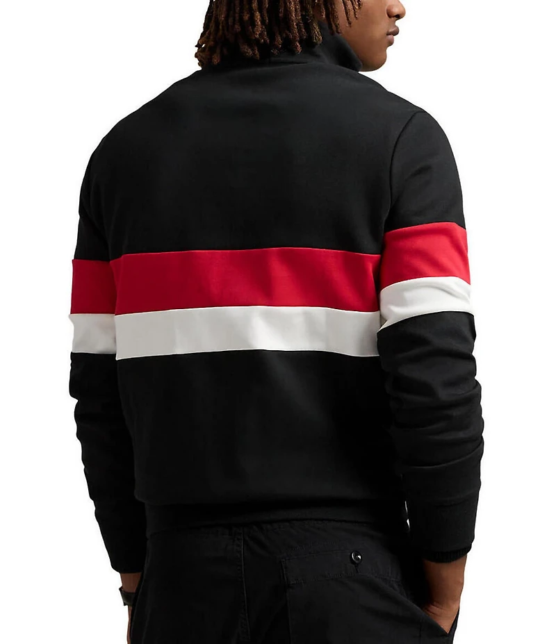 Polo Ralph Lauren Racing Stripe Interlock Quarter-Zip Pullover