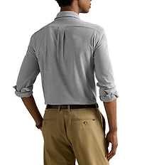 Polo Ralph Lauren Stripe Knit Oxford Long Sleeve Woven Shirt