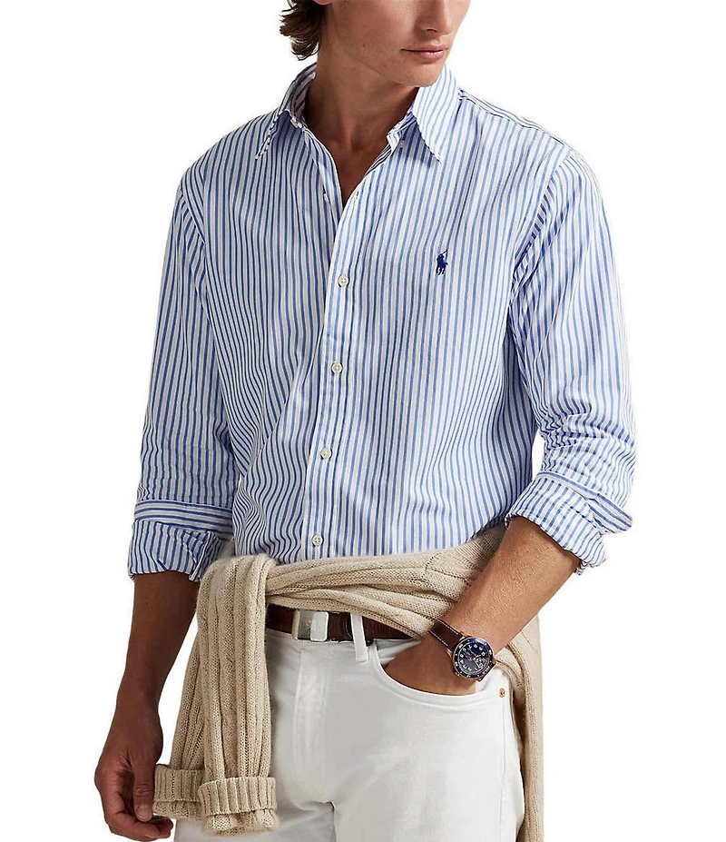Polo Ralph Lauren Stripe Poplin Long Sleeve Woven Shirt
