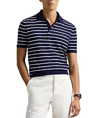 Polo Ralph Lauren Striped Cotton-Linen Polo Sweater