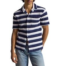 Polo Ralph Lauren Striped Herringbone Short Sleeve Woven Camp Shirt