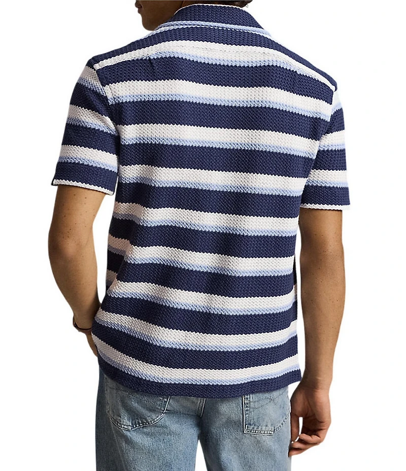 Polo Ralph Lauren Striped Herringbone Short Sleeve Woven Camp Shirt