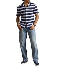 Polo Ralph Lauren Striped Herringbone Short Sleeve Woven Camp Shirt