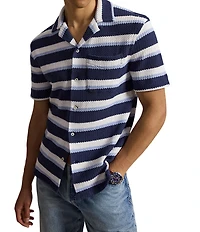 Polo Ralph Lauren Striped Herringbone Short Sleeve Woven Camp Shirt