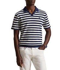 Polo Ralph Lauren Striped Pointelle-Ribbed Short Sleeve Polo Shirt