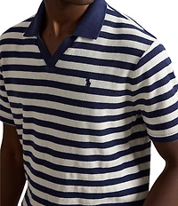 Polo Ralph Lauren Striped Pointelle-Ribbed Short Sleeve Polo Shirt