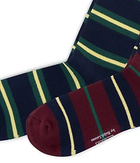 Polo Ralph Lauren Striped Pony/Dog-Embroidered Dress Socks 2-Pack