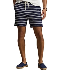 Polo Ralph Lauren Striped Textured Knit 6#double; Inseam Shorts