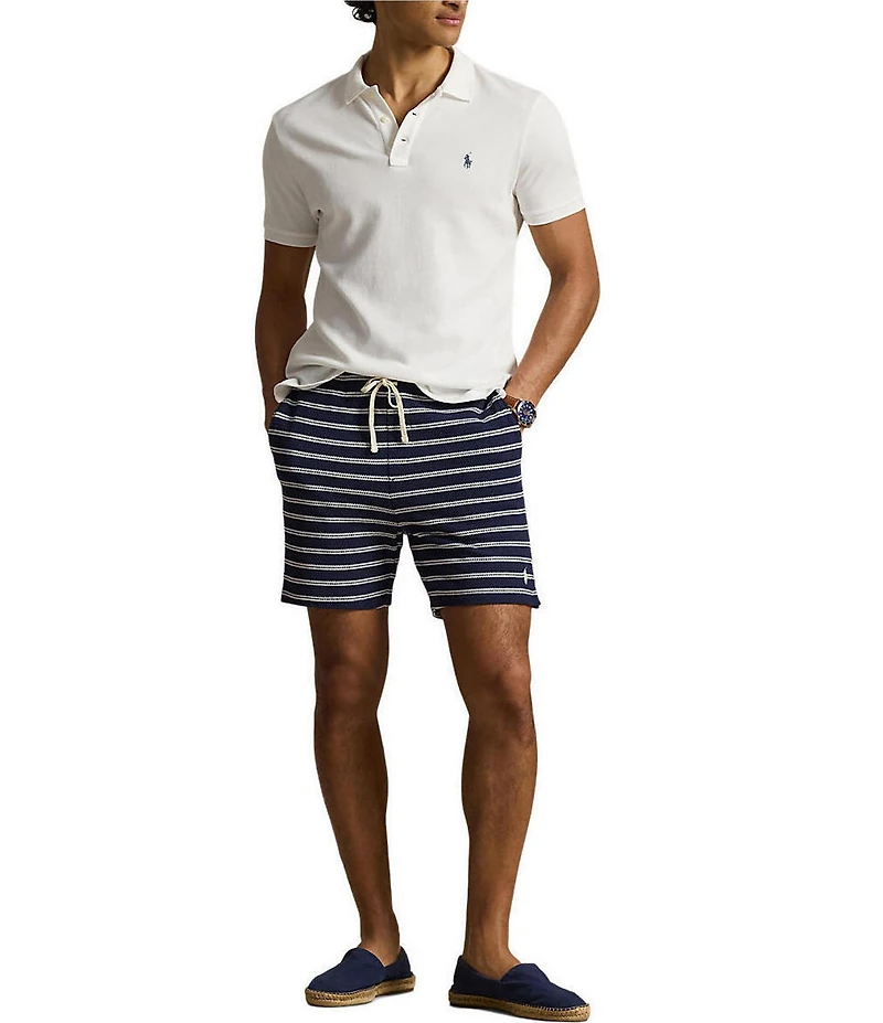 Polo Ralph Lauren Striped Textured Knit 6#double; Inseam Shorts