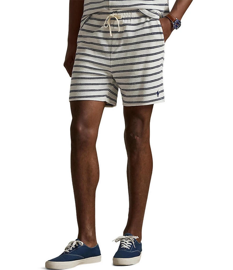 Polo Ralph Lauren Striped Textured Knit 6#double; Inseam Shorts