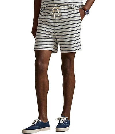Polo Ralph Lauren Coordinating Striped Textured Knit 6#double; Inseam Shorts