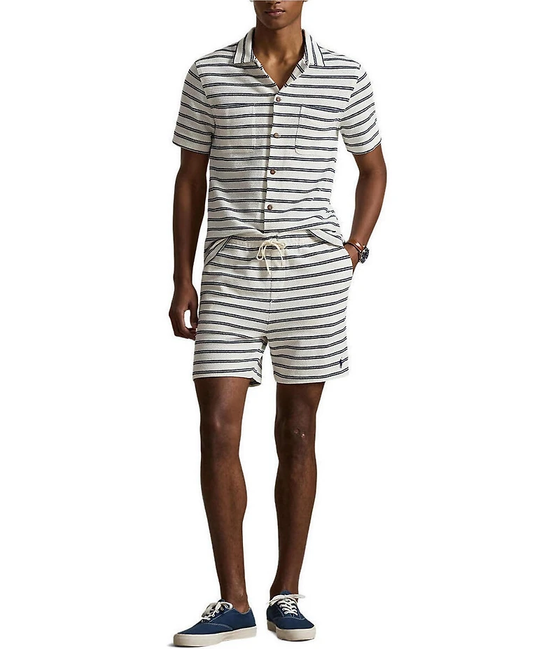 Polo Ralph Lauren Striped Textured Knit 6#double; Inseam Shorts