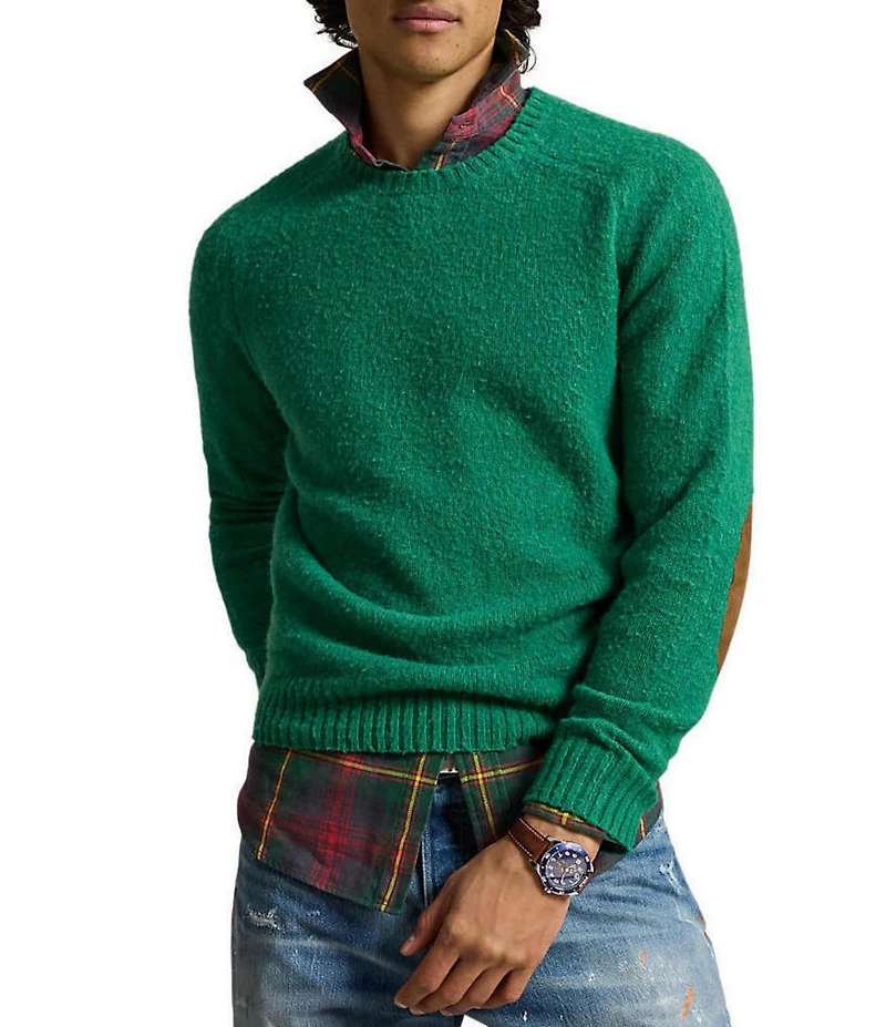 Polo Ralph Lauren Suede-Patch Wool-Cashmere Sweater