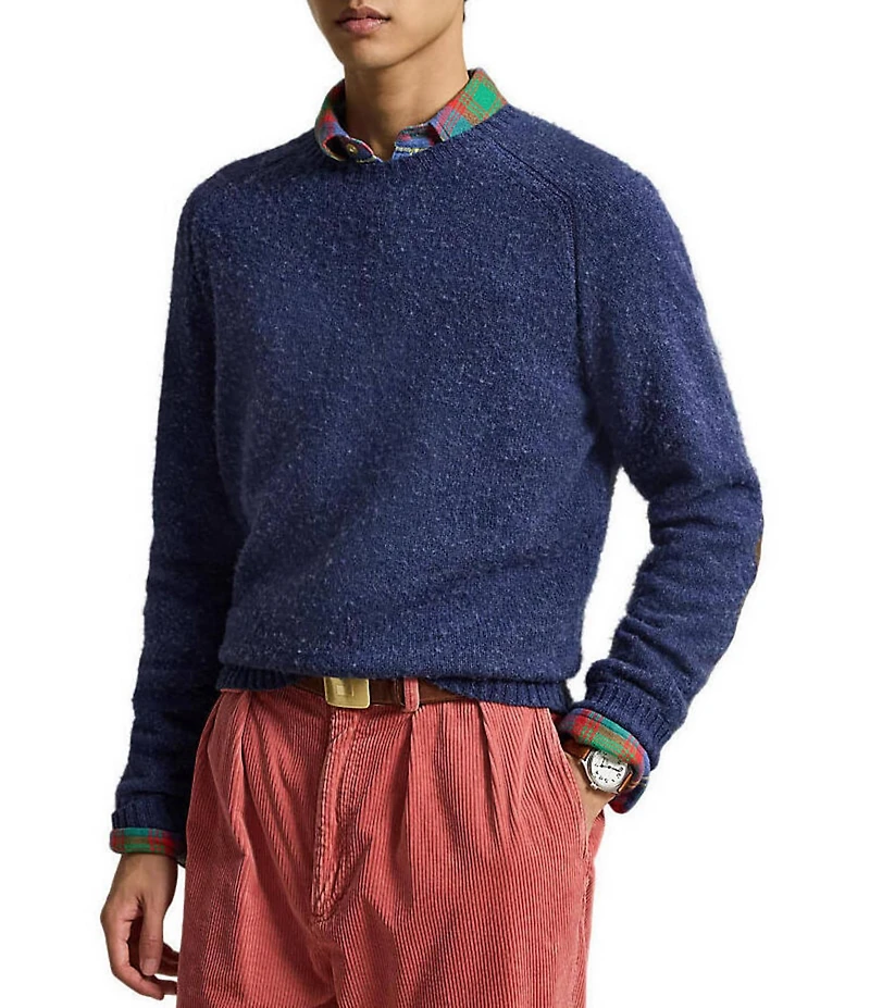 Polo Ralph Lauren Suede-Patch Wool-Cashmere Sweater