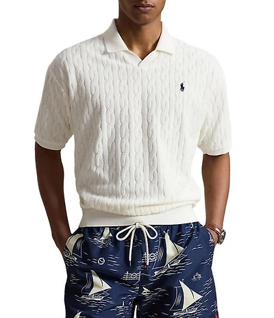 Polo Ralph Lauren Coordinating Terry Cable-Knit Short Sleeve Polo Shirt
