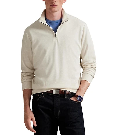 Polo Ralph Lauren Textured Double-Knit Quarter-Zip Pullover