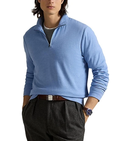 Polo Ralph Lauren Textured Double-Knit Quarter-Zip Pullover