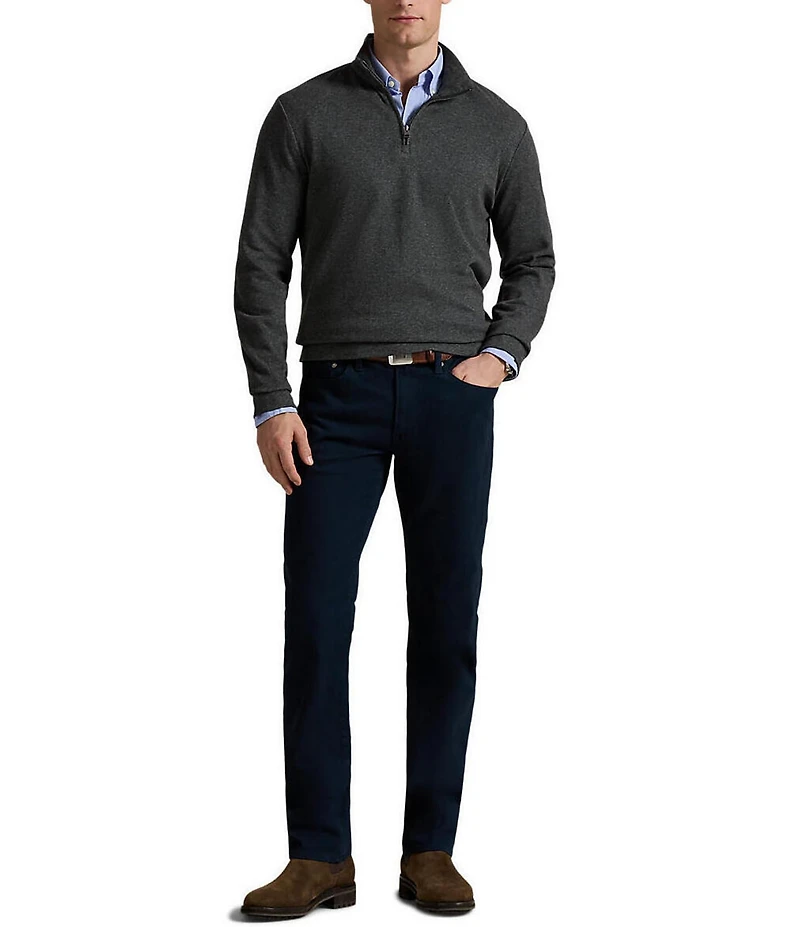 Polo Ralph Lauren Textured Double-Knit Quarter-Zip Pullover