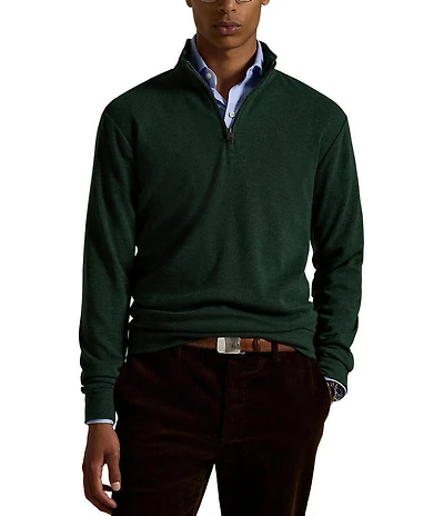 Polo Ralph Lauren Textured Double-Knit Quarter-Zip Pullover