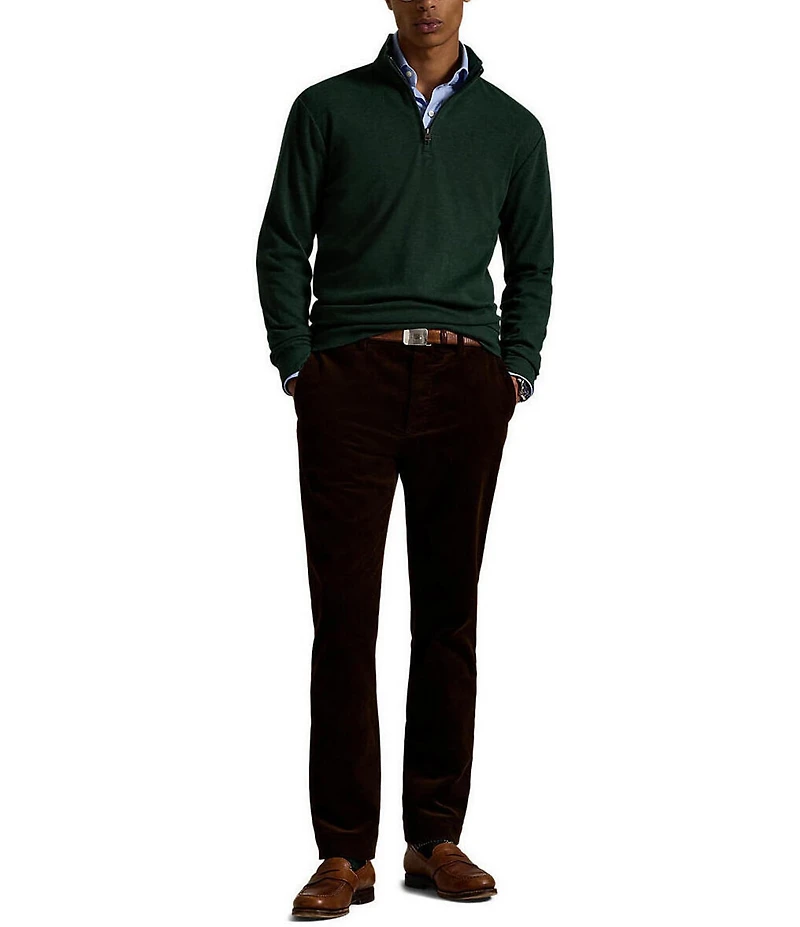 Polo Ralph Lauren Textured Double-Knit Quarter-Zip Pullover