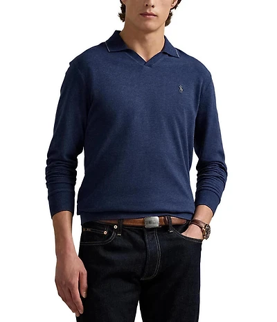 Polo Ralph Lauren Textured Jersey Long Sleeve Polo Shirt