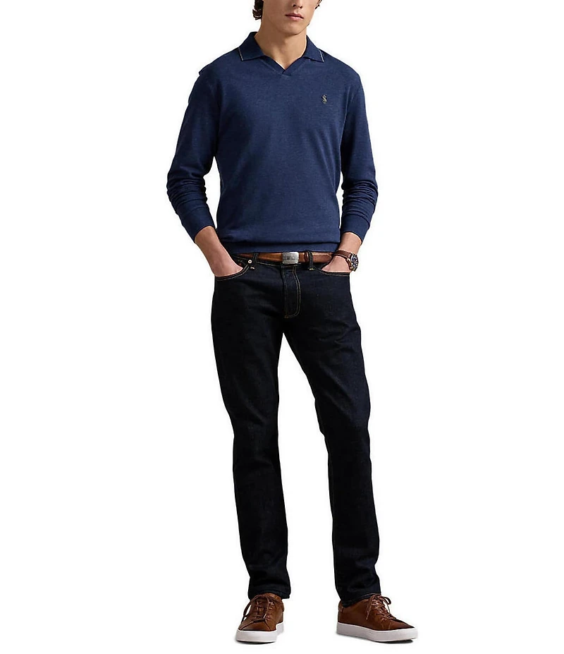 Polo Ralph Lauren Textured Jersey Long Sleeve Polo Shirt