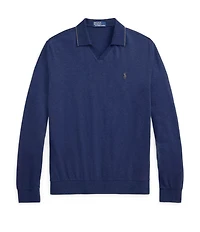 Polo Ralph Lauren Textured Jersey Long Sleeve Polo Shirt