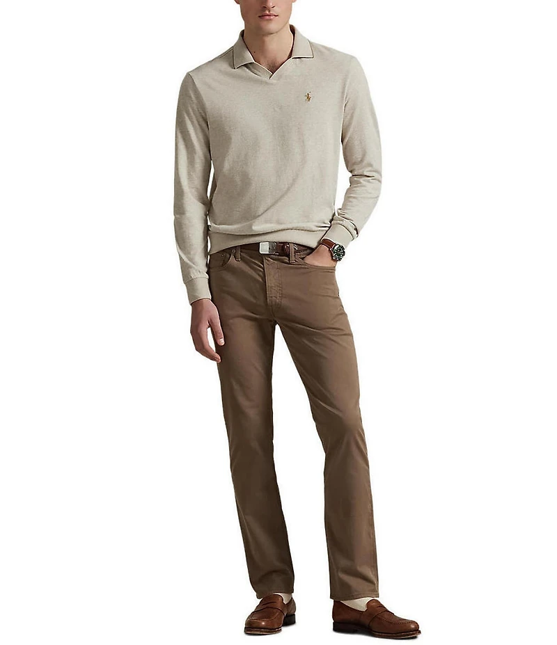 Polo Ralph Lauren Textured Jersey Long Sleeve Polo Shirt