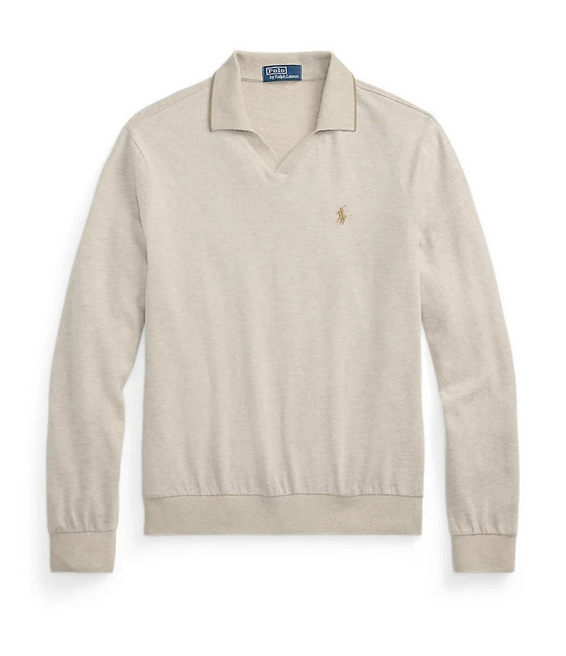Polo Ralph Lauren Textured Jersey Long Sleeve Polo Shirt