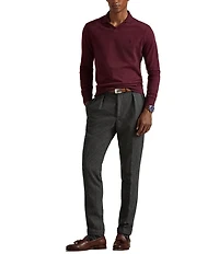 Polo Ralph Lauren Textured Jersey Long Sleeve Polo Shirt
