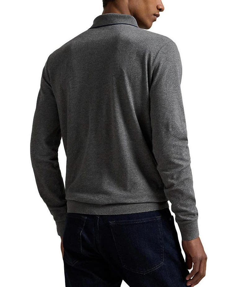 Polo Ralph Lauren Textured Jersey Long Sleeve Polo Shirt