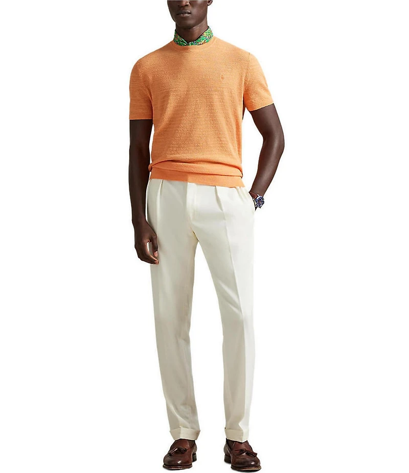 Polo Ralph Lauren Textured Linen-Blend Short Sleeve Sweater