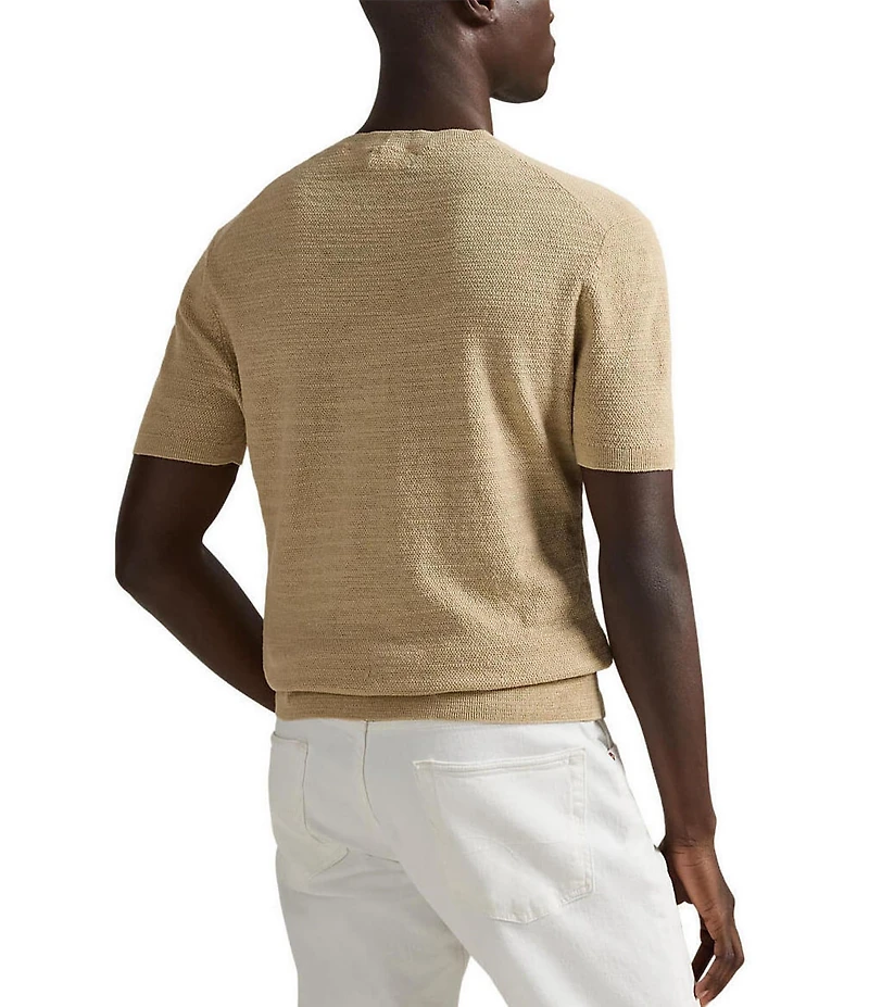 Polo Ralph Lauren Textured Linen-Blend Short Sleeve Sweater