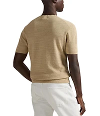 Polo Ralph Lauren Textured Linen-Blend Short Sleeve Sweater